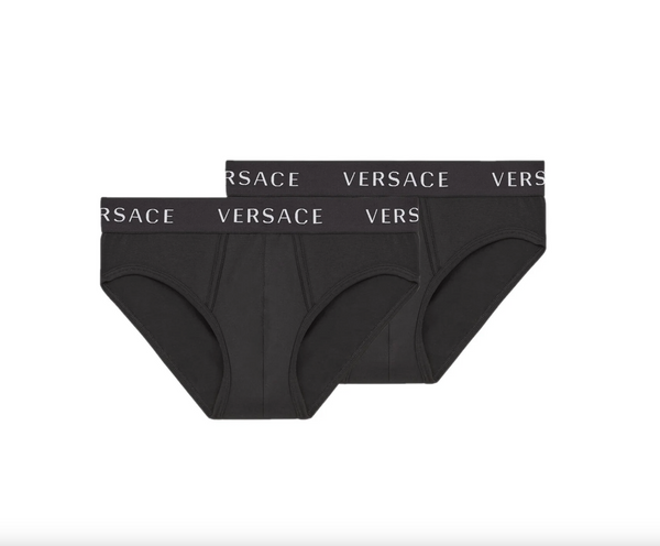 VERSACE 2 Pack Calzoncillos Low Rise Slip con Logo en el Resorte