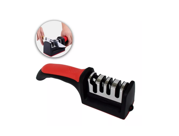 Afilador de cuchillos y tijeras 4 en 1 + bloque de afilado adicional incluido afilador de cuchillos de chef que ayuda a reparar y pulir cuchillas