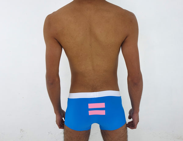 Boxers iconoclast by VOGUETI color Azul Rey con diseño Igualdad Equality en color Rosa