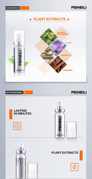 Spray PEINEILI desensibilizante para hombres retrasa y prolonga eyaculación precoz 15ml