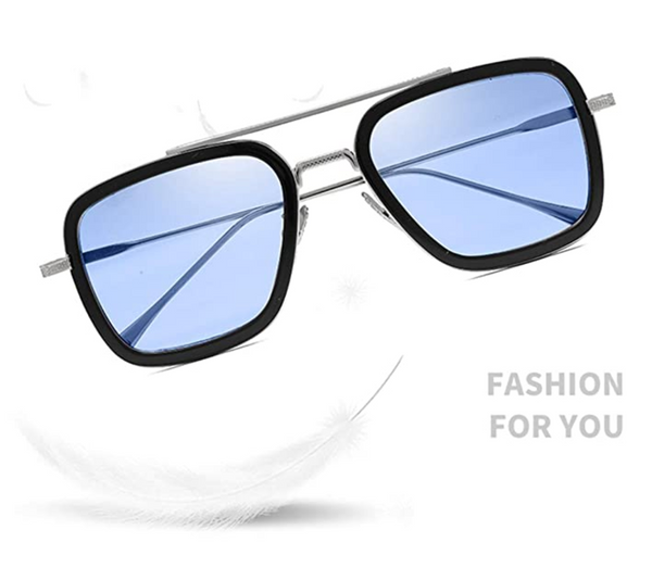 Gafas Tom Holland Avengers Tony Stark estilo Flight 006 Aviador Armazón Plateado Lentes Azul Claro