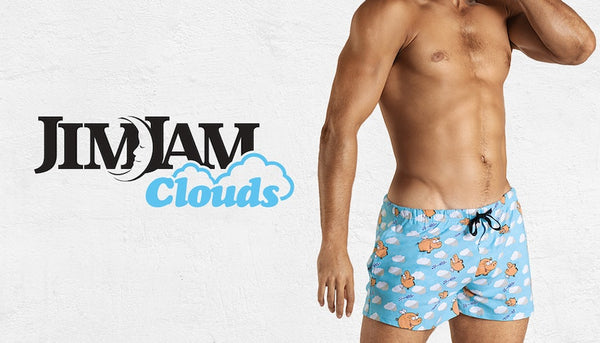 Aussiebum Pijama Shorts JimJam Clouds en 100% Franela Algodón