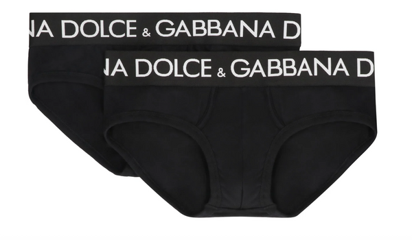 Dolce & Gabbana BRANDO 2-Pack Calzoncillos de Algodón Elástico Stretch-Cotton Briefs