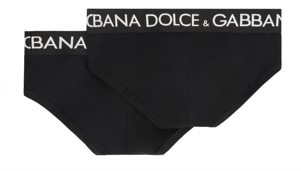 Dolce & Gabbana BRANDO 2-Pack Calzoncillos de Algodón Elástico Stretch-Cotton Briefs