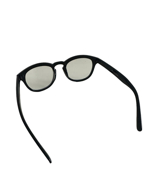 Gafas tipo Moscot Johnny Depp Lemtosh armazón negro brilloso lentes transparantes MSCT-EW-BLK-CLR
