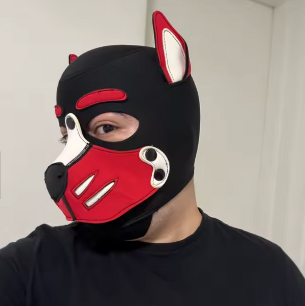 Máscara de Neopreno Puppy Play Sexy Cachorro Perro Cosplay Party Fun Diversión Role Play