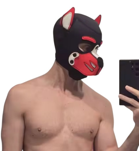 Máscara de Neopreno Puppy Play Sexy Cachorro Perro Cosplay Party Fun Diversión Role Play