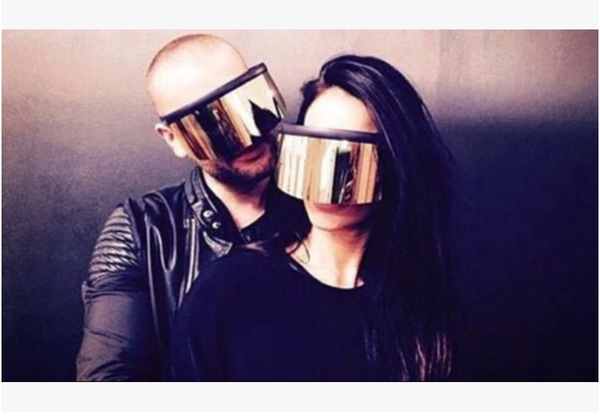 Gafas de Sol Shield Lentes Oversized Mask Cool Vanguardista Diseñador Daft Punk