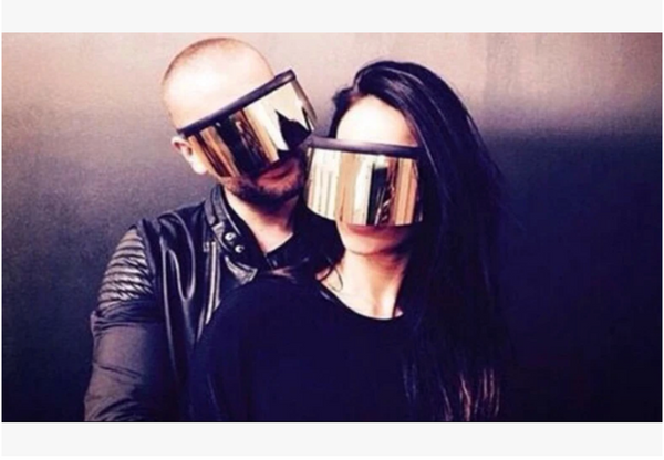 Gafas de Sol Shield Lentes Oversized Mask Cool Vanguardista Diseñador Daft Punk Steampunk