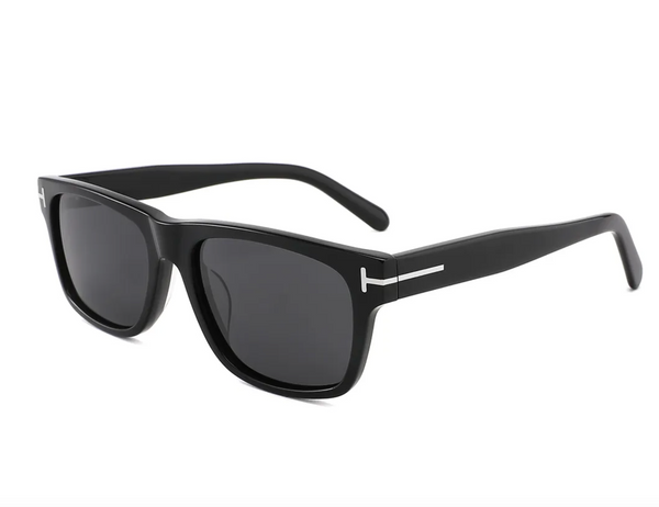 Gafas POLARIZADAS estilo TOM moda diseñador FORD armazón negro lentes color carbón Retro Hipster