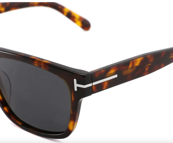 Gafas POLARIZADAS estilo TOM moda diseñador FORD armazón negro lentes color carbón Retro Hipster