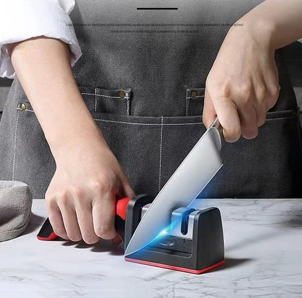 Afilador de cuchillos y tijeras 4 en 1 + bloque de afilado adicional incluido afilador de cuchillos de chef que ayuda a reparar y pulir cuchillas