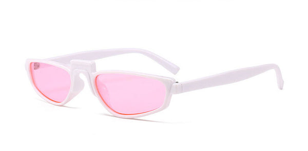 Gafas fashion estilo Andy modelo Ojala diseñador Wolf armazón blanco lentes mica rosa
