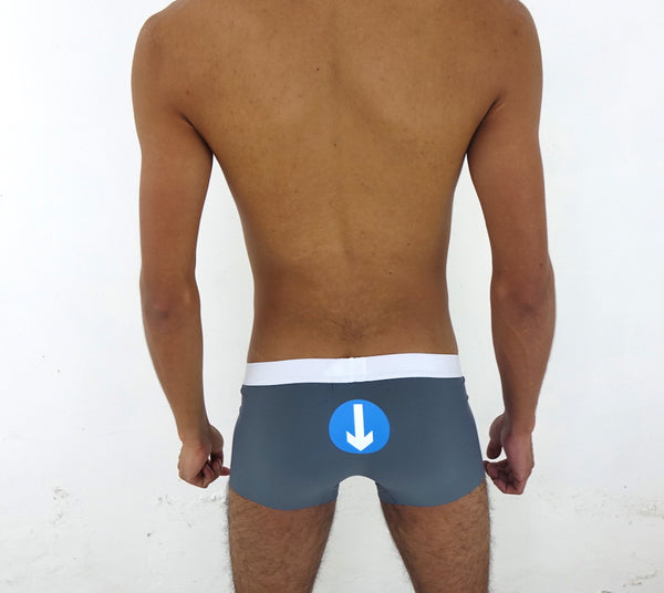 Boxers iconoclast by VOGUETI color gris símbolo diseño Pasivo Bottom Azul