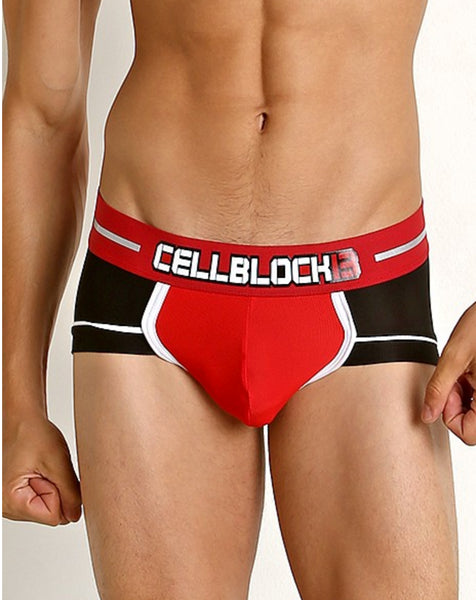 CellBlock 13 Hydro Red Brief Súper Sexy Calzoncillos Trusa en Rojo con Negro