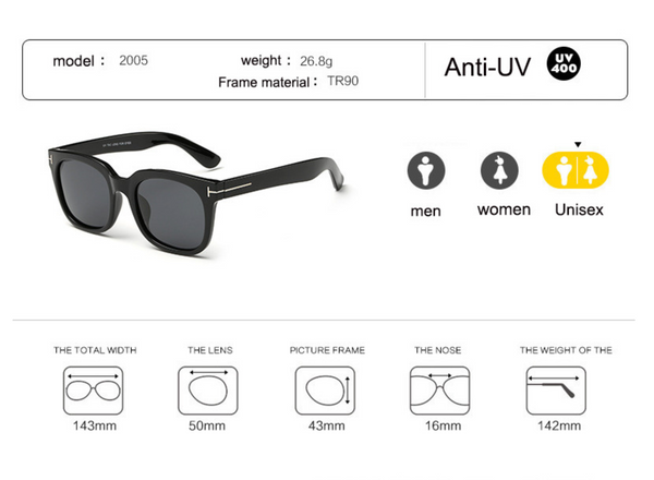 Gafas TOM moda diseñador FORD armazón brilloso o mate lentes mica negra Retro Hipster