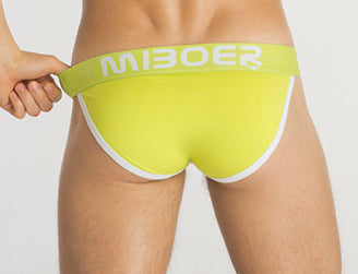 Calzoncillo Bikini Miboer trusa underwear briefs para Caballero en color Lima Verde-Amarillo