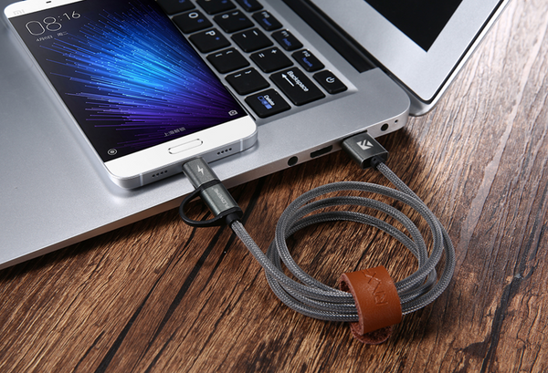 Micro USB + Tipo-C Kevlar Cable USB Cargador rápido QC 3.0 USB-C Móvil Smart phone