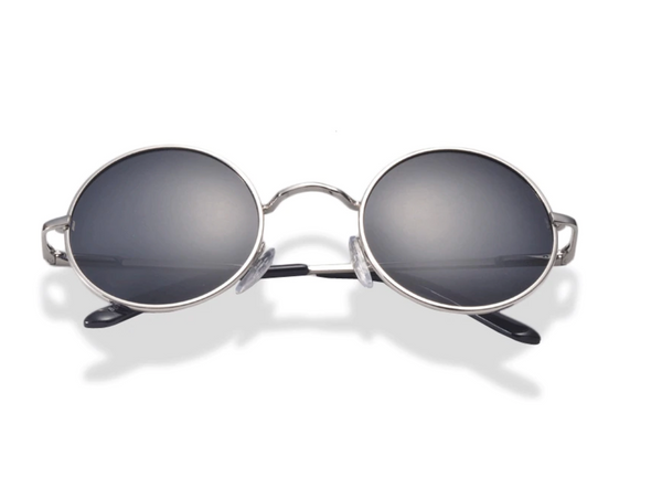  NULOOQ Gafas de sol polarizadas redondas retro John Lennon para  mujeres y hombres, marco de metal pequeño, gafas hippie, (Negro/Gris +  Plata/Verde Espejado) - Paquete de 2 : Ropa, Zapatos y