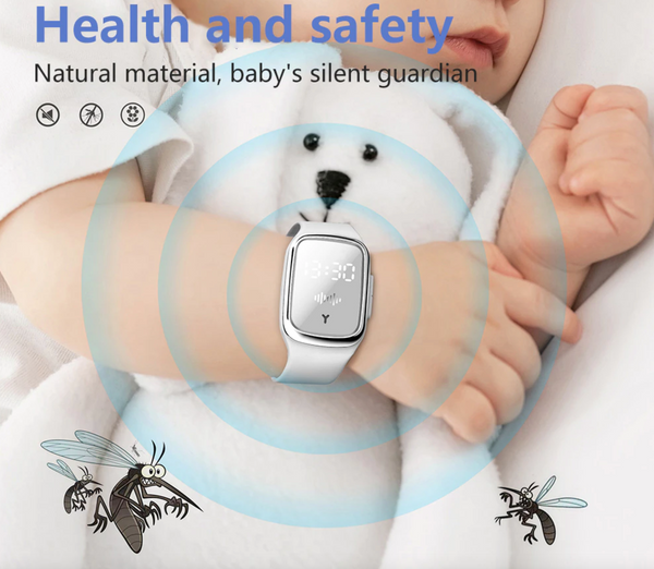 Pulsera Ultrasonica Repelente de Mosquitos Anti Insectos con Reloj Digital Ultrasonido USB